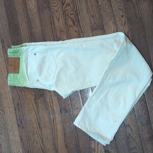 Gucci Cream and Green Skinny Chinos Size 44 (US 30)  Waist 16" Rise 9"